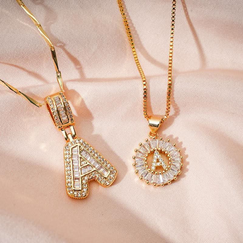 Crystal Initial Pendant