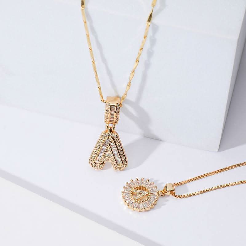 Crystal Initial Pendant