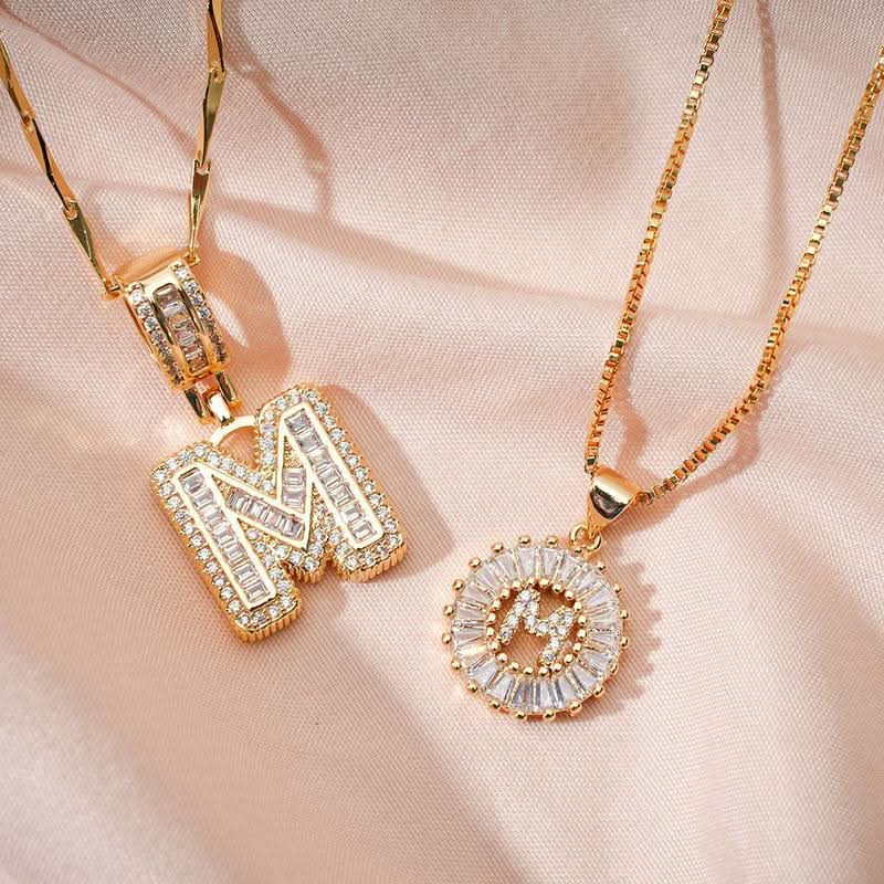 Crystal Initial Pendant