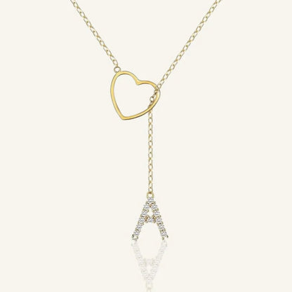 Initial Heart Loop Necklace