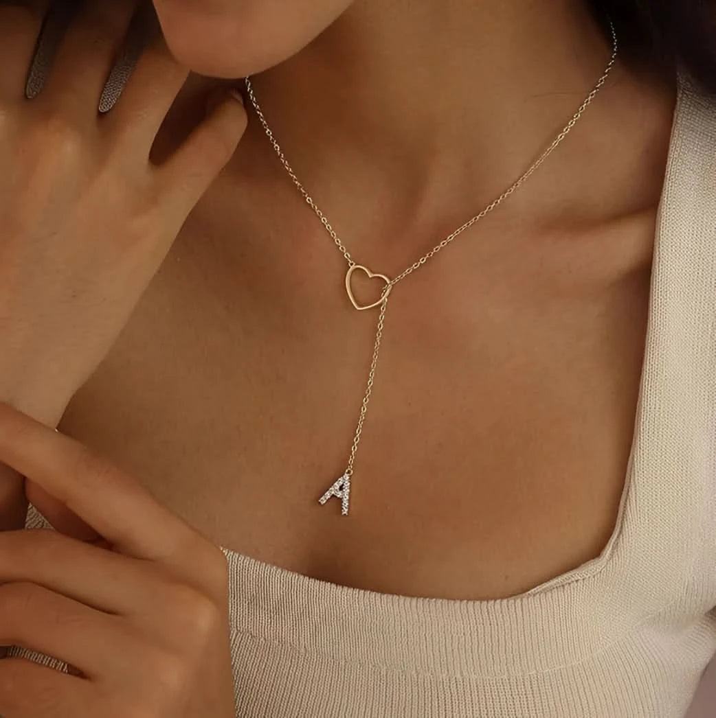 Initial Heart Loop Necklace