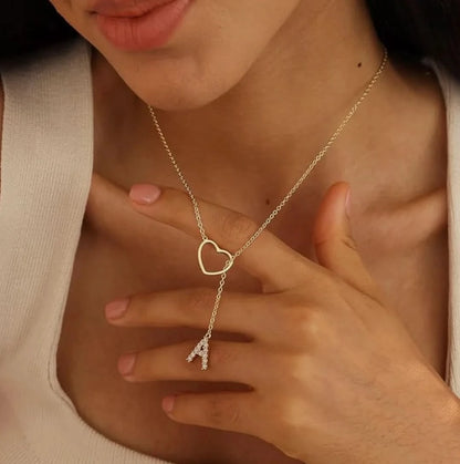 Initial Heart Loop Necklace