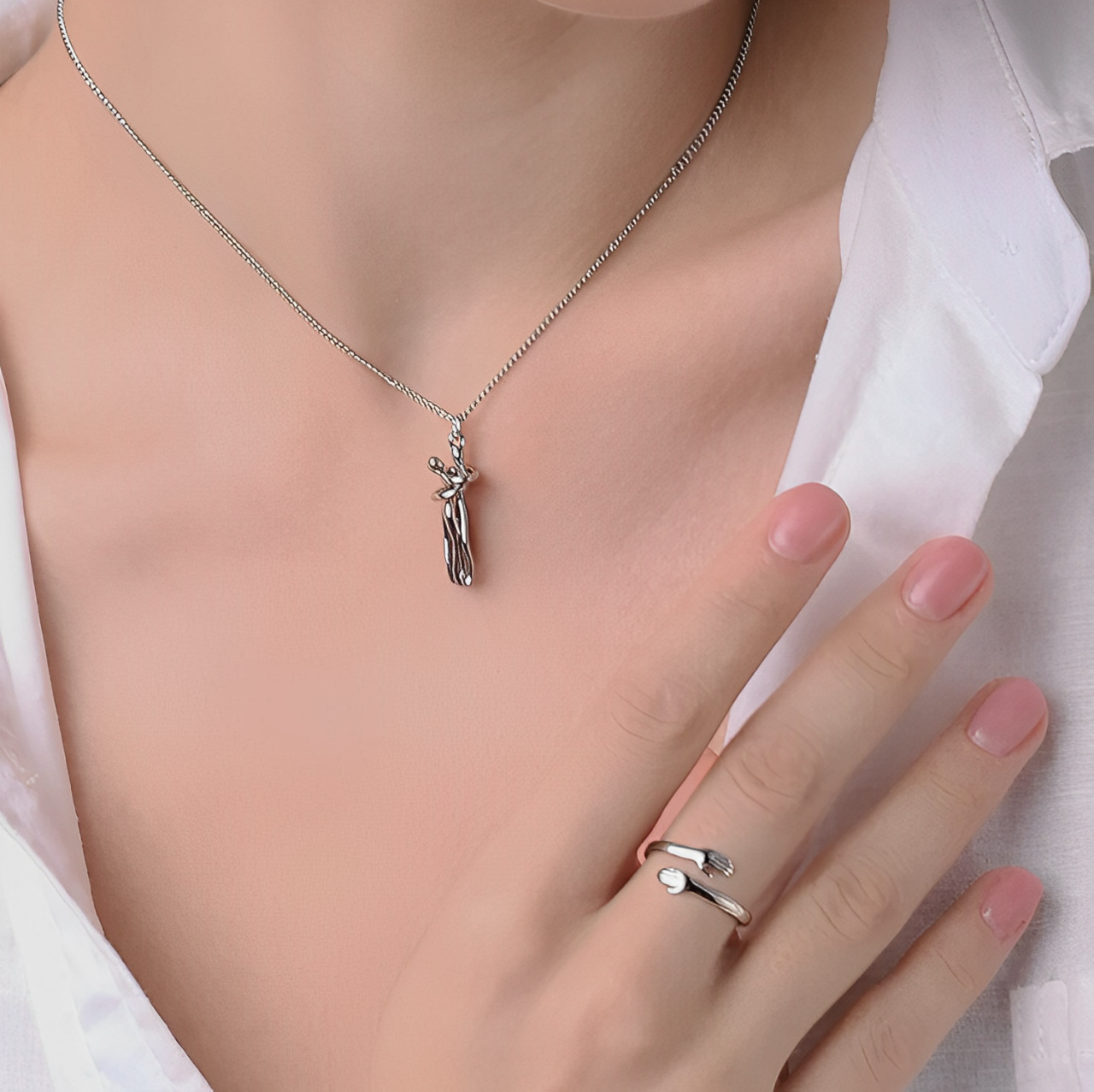 Couples Hug Necklace