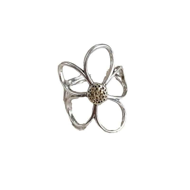 Flower Two-color Open Ring Wholesale Women