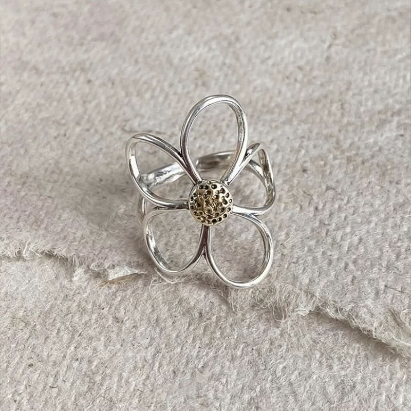 Flower Two-color Open Ring Wholesale Women